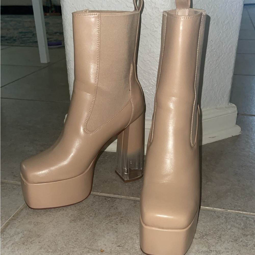 Simmi Craig Platform Boots Light Brown 9